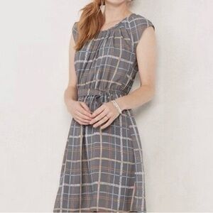 XS LC by Lauren Conrad Dress Grey w/ Plaid